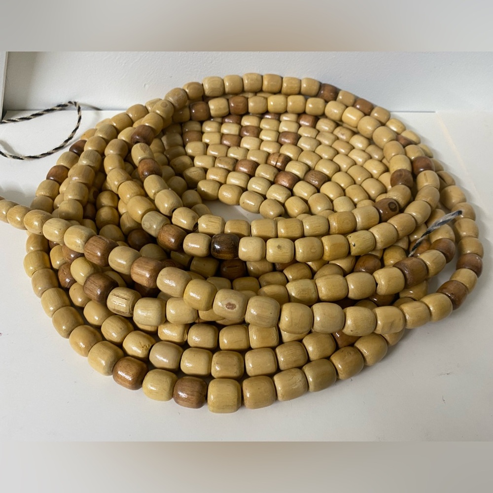 Large string of vintage wooden beads
